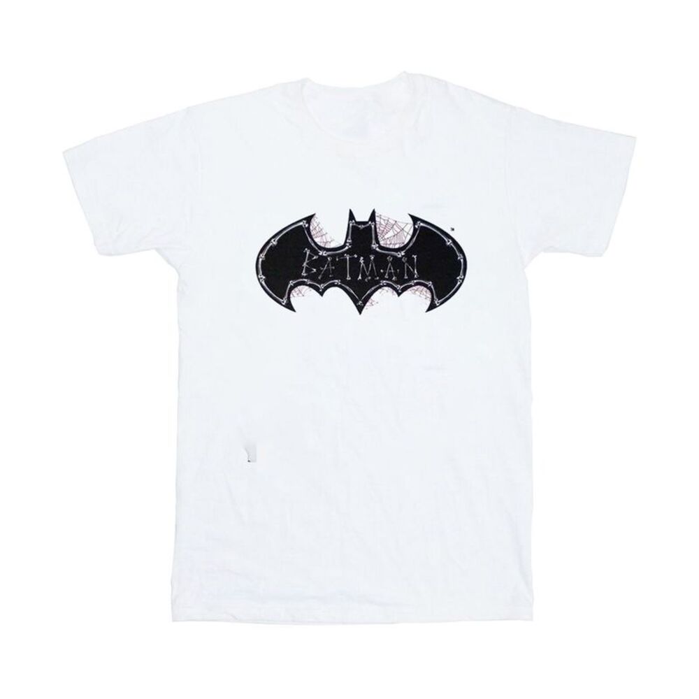 Batman Unisex Adult Bat Skull & Cobwebs T-Shirt / White